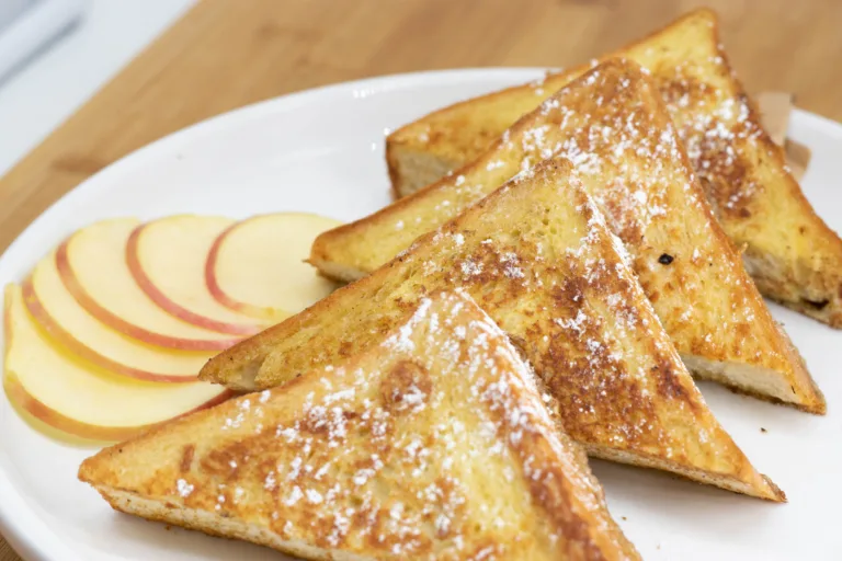 Baked French toast made with thick slices of pain de mie